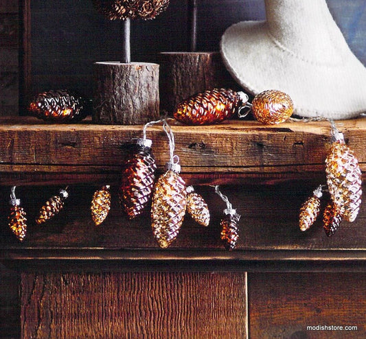 Roost Glass Pine Cone Light Strands