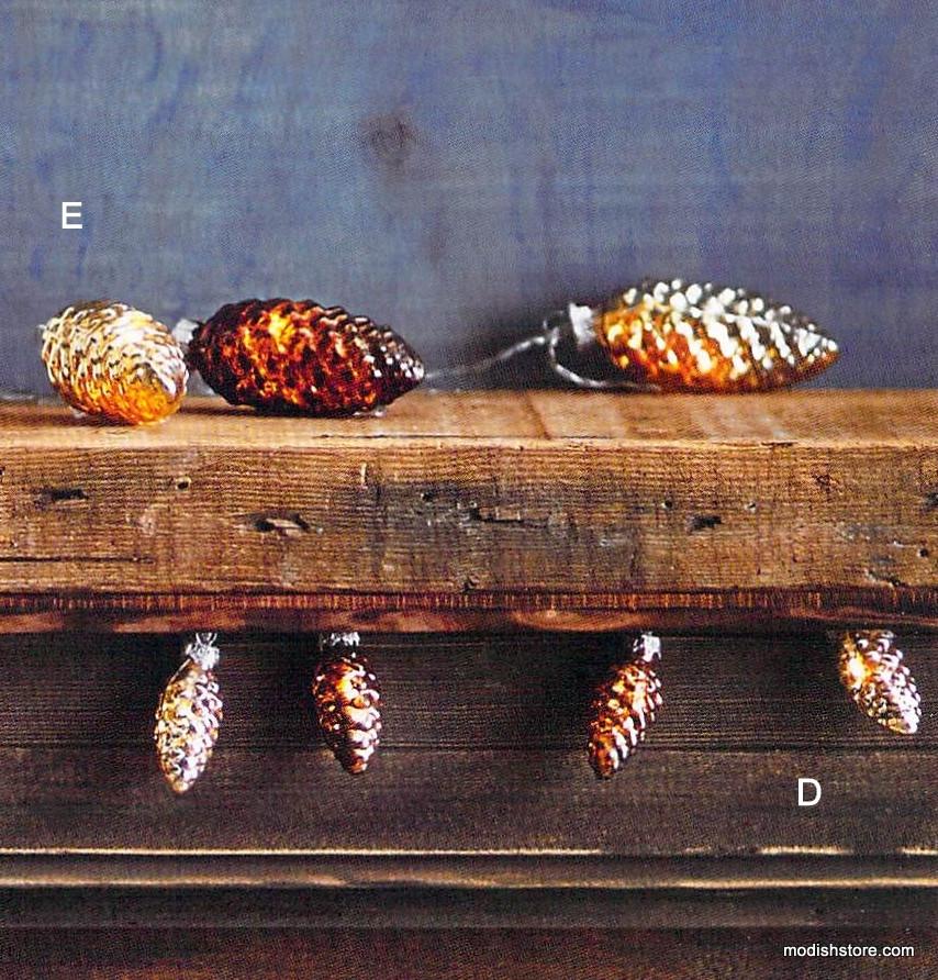 Roost Glass Pine Cone Light Strands