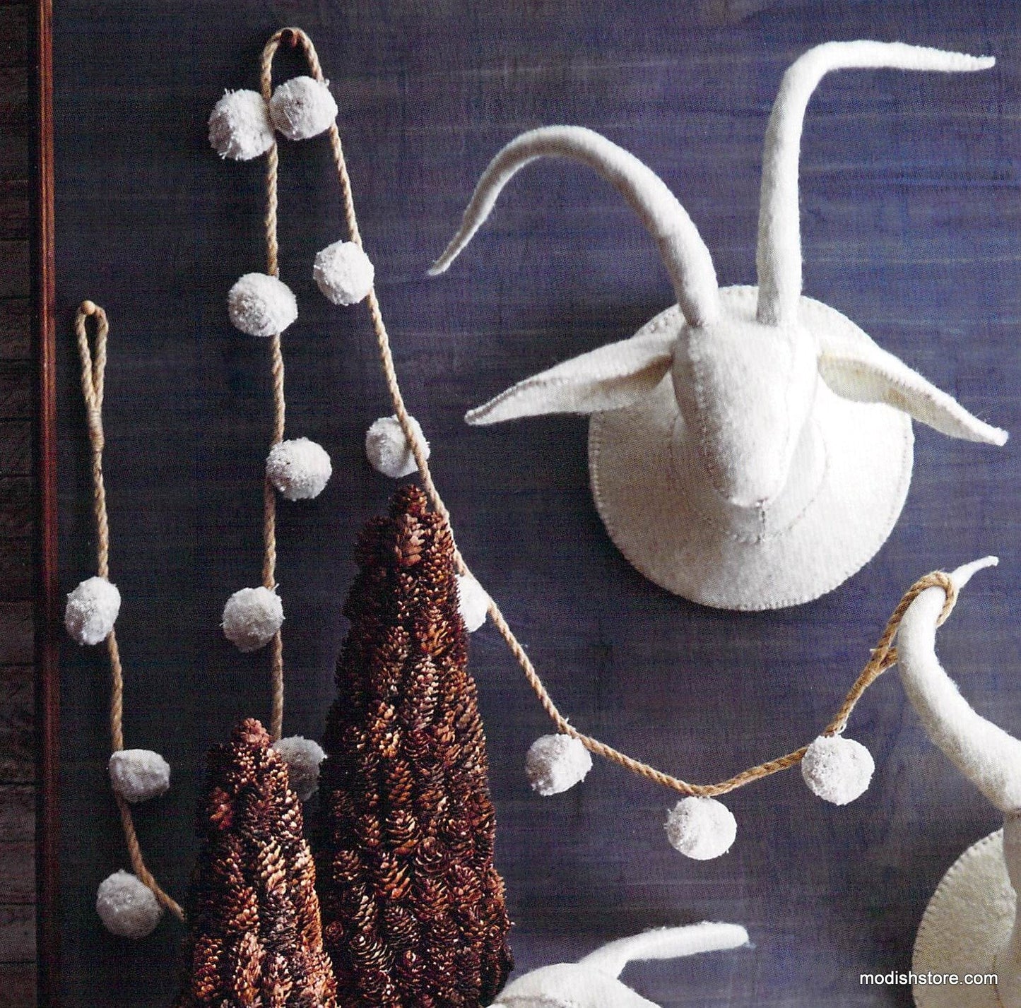Roost Ivory Pompom Garland - Set Of 6