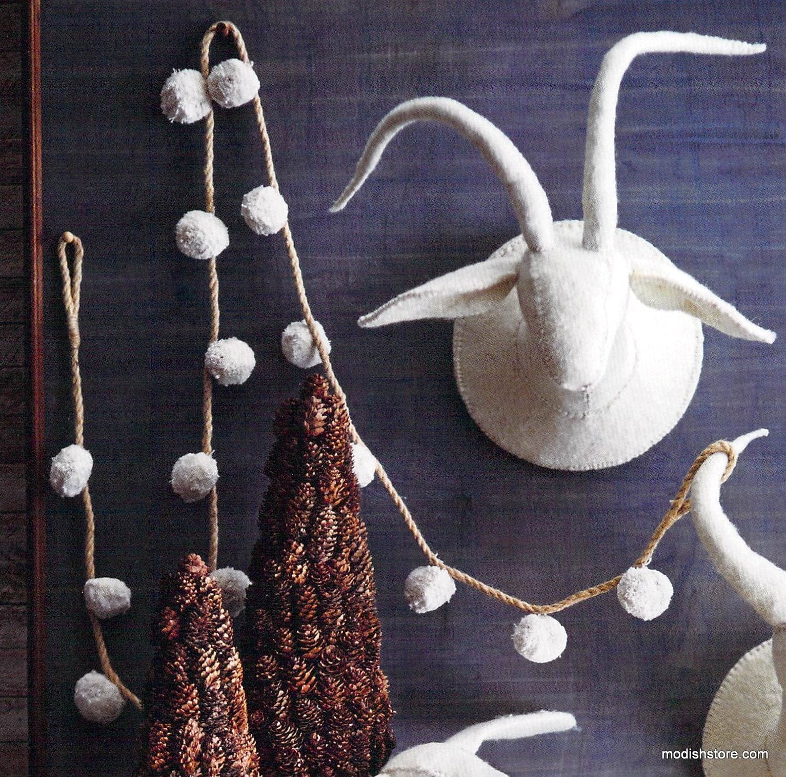 Roost Ivory Pompom Garland - Set Of 6