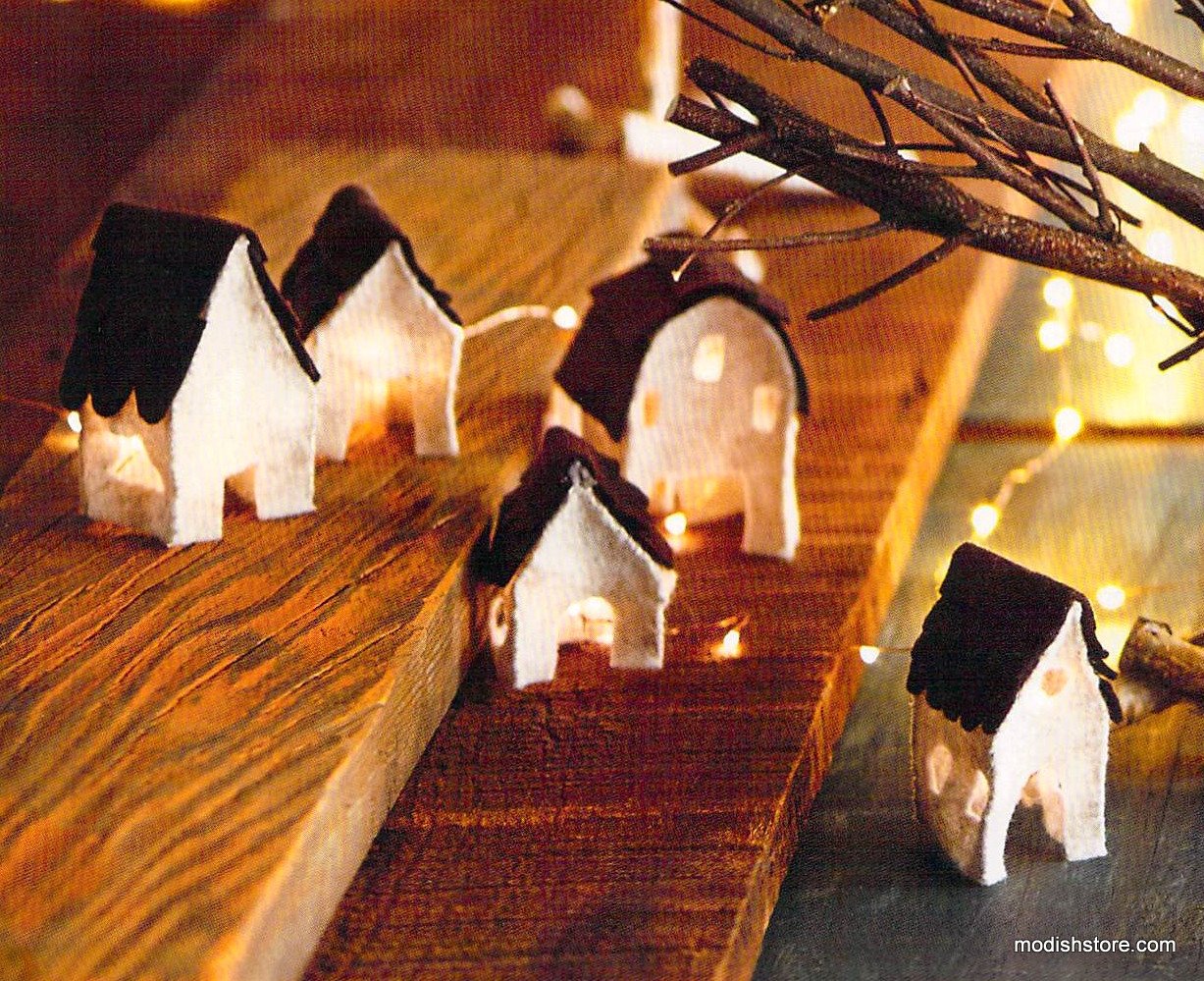 Roost Felt Village Light Covers - Set Of 5