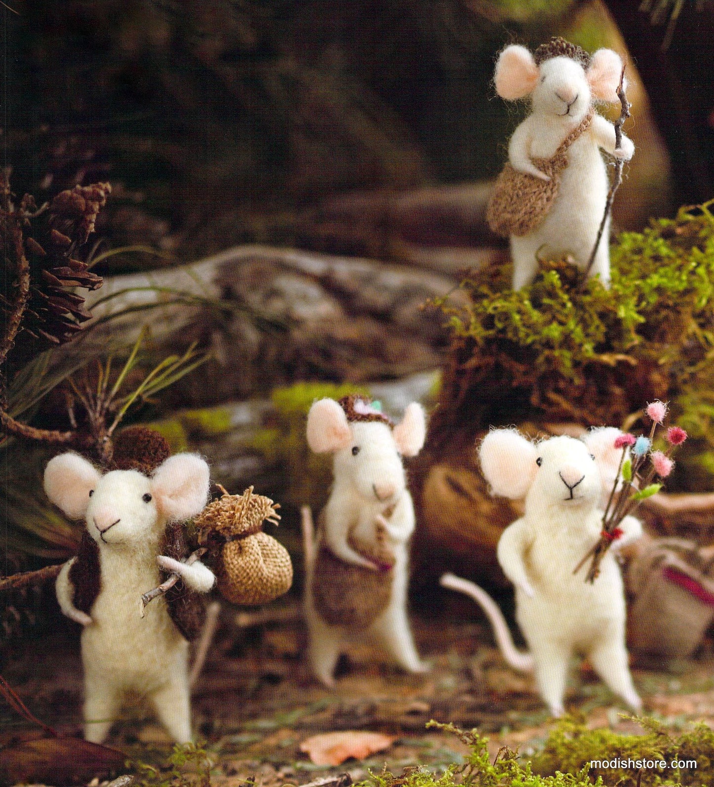 Roost Traveling Mice Ornaments -  Set Of 6