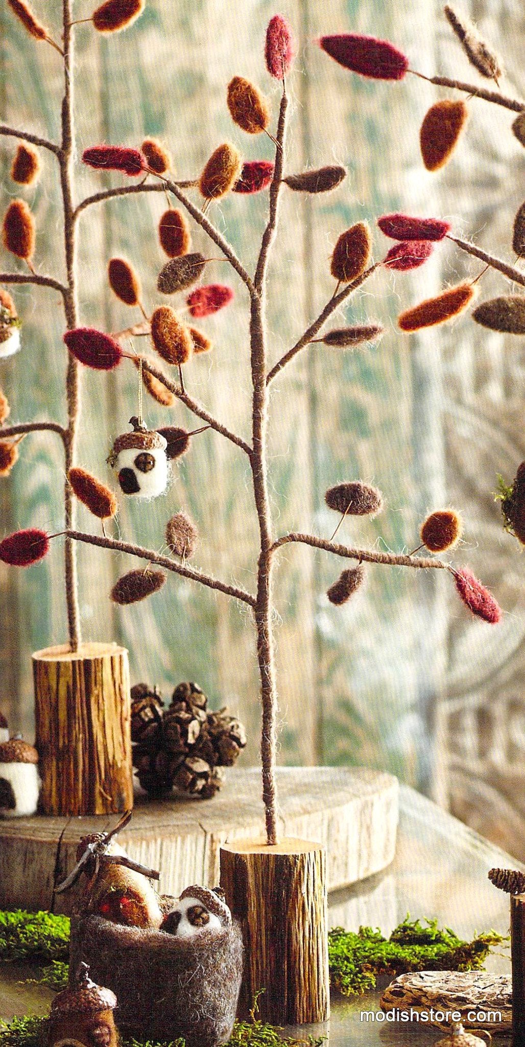 Roost Fall Felt Saplings - Set Of 2