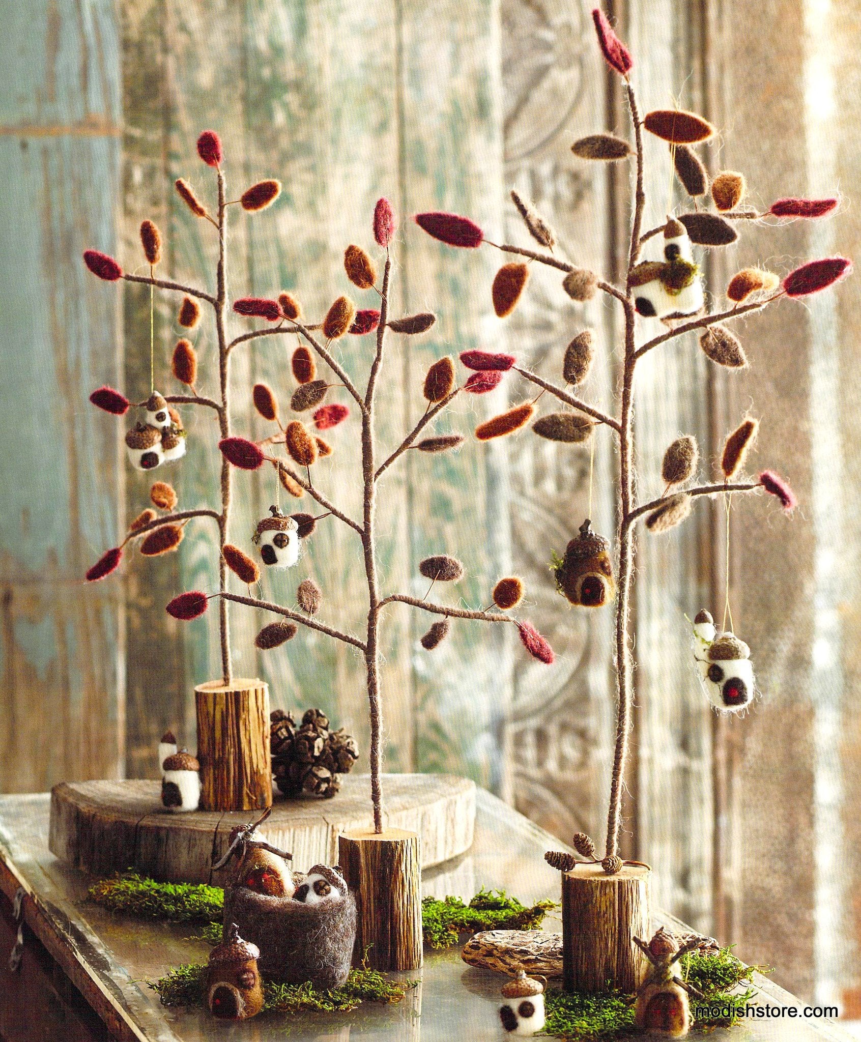 Roost Fall Felt Saplings - Set Of 2