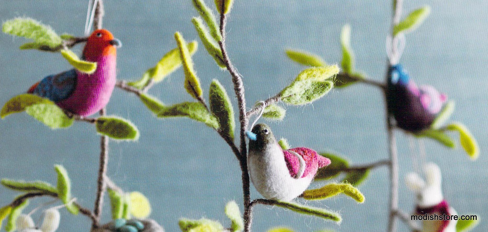 Roost Carnival Bird Ornaments & Nest of Eggs Ornament