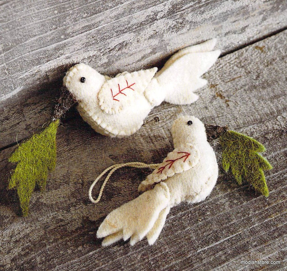 Roost Peace Dove Ornaments - Set Of 4