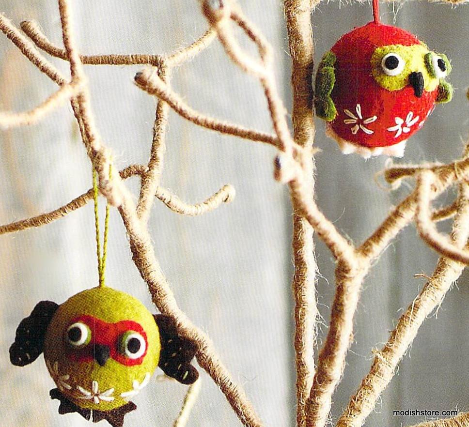 Roost Roly-Poly Owl Ornaments - Set/10
