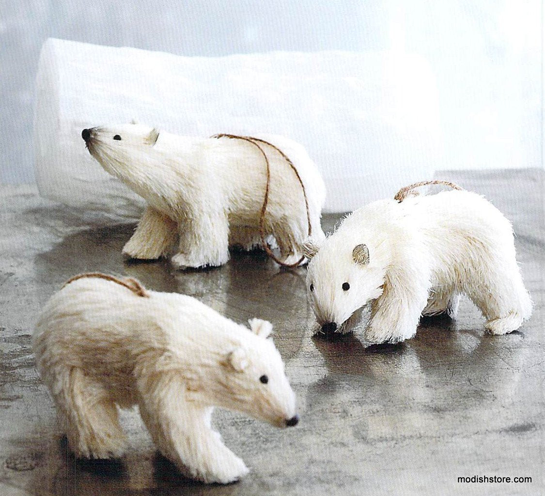 Roost Polar Bear Ornaments - Set Of 6