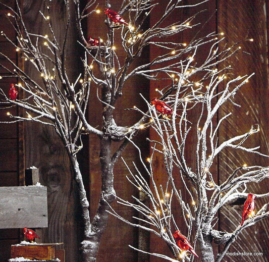 Roost Mercury Glass Cardinal Clip-On Ornaments - Set Of 3