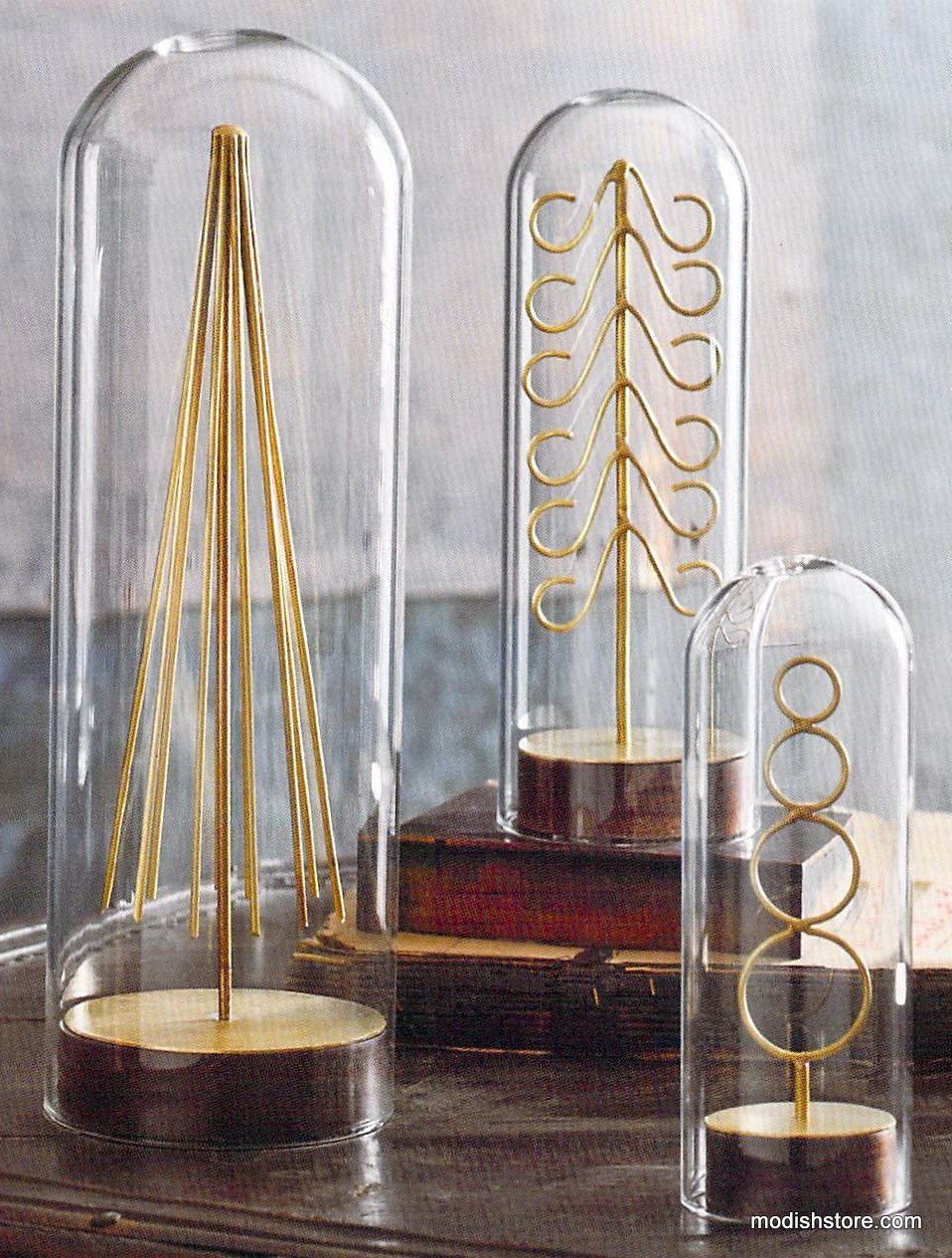 Roost Modern Brass Forest Trees - Set Of 6
