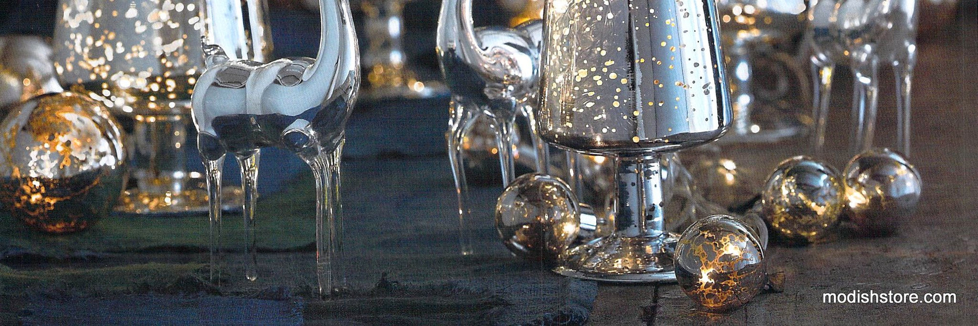 Roost Mercury Glass Silver Orb Lights