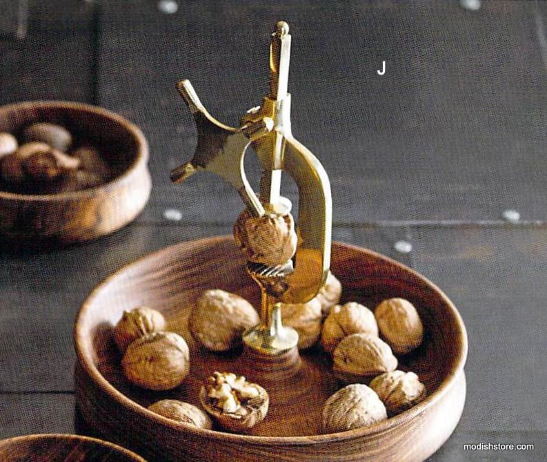 Roost Rosewood & Brass Nutcrackers & Bowl