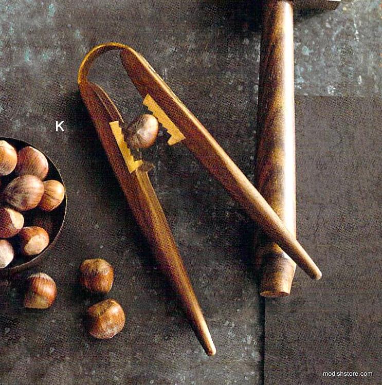 Roost Rosewood & Brass Nutcrackers & Bowl