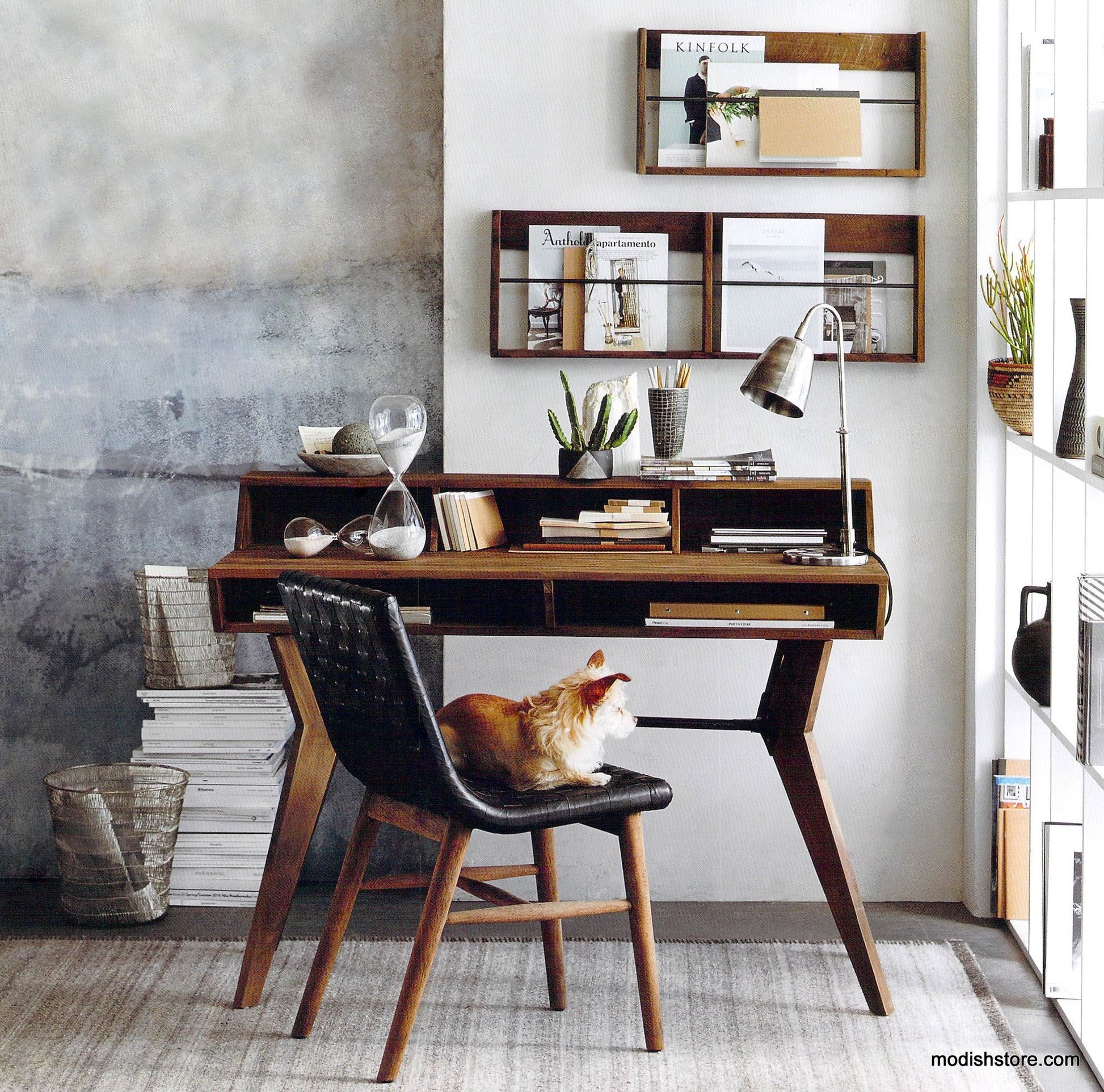 Roost Roubaix Teak Desk & Wall Racks