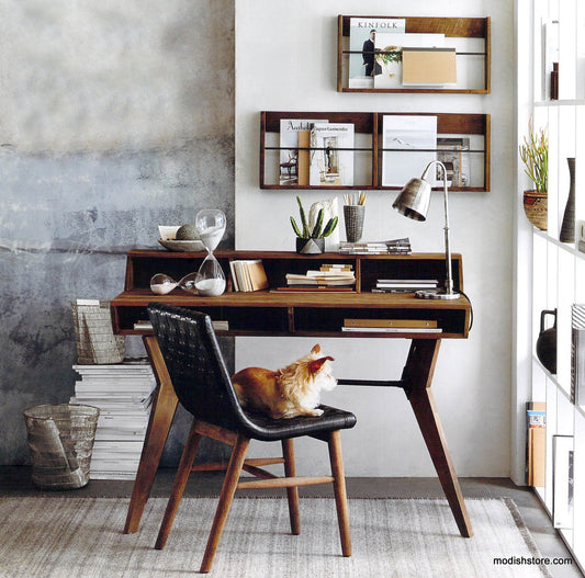 Roost Roubaix Teak Desk & Wall Racks