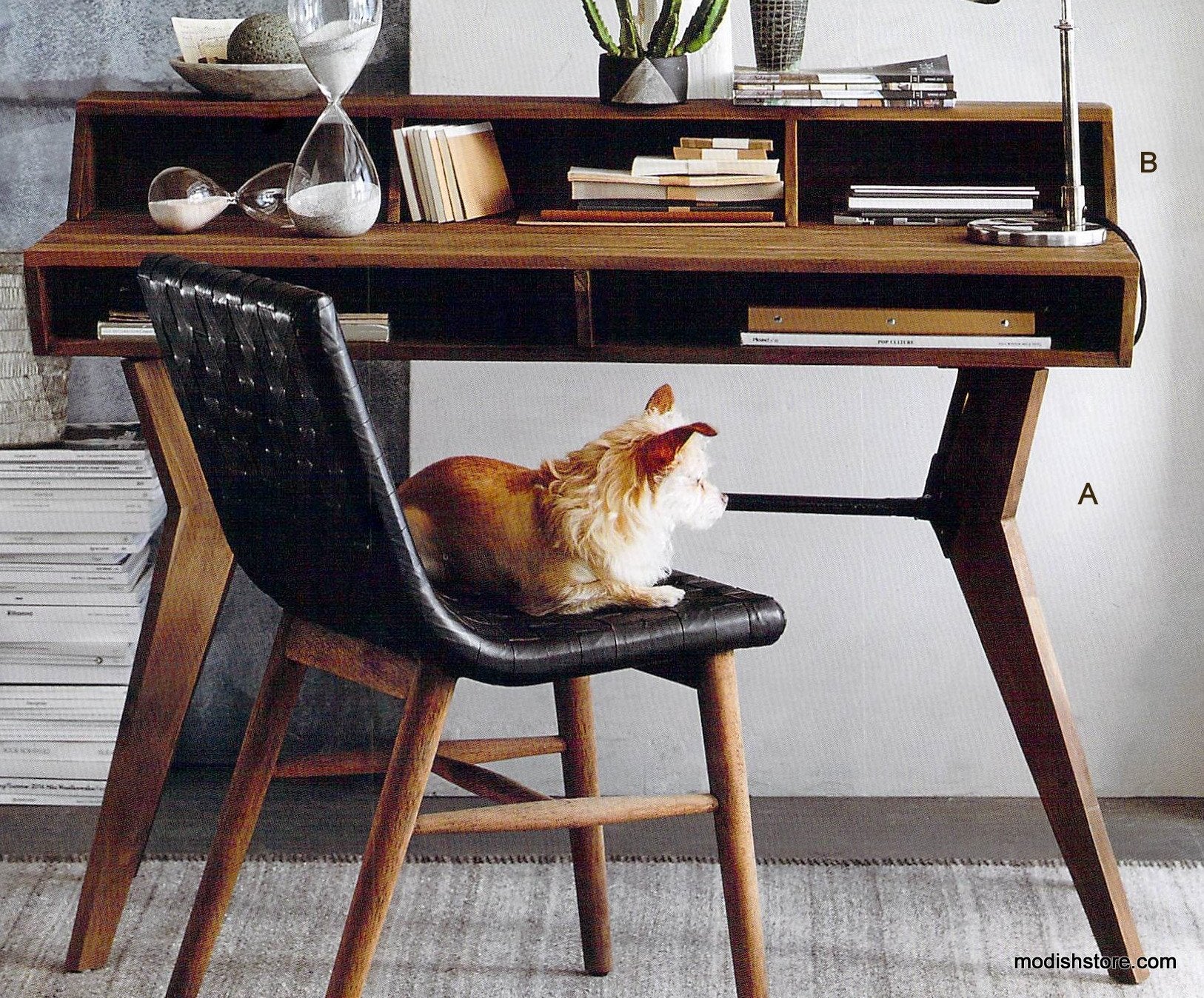 Roost Roubaix Teak Desk & Wall Racks