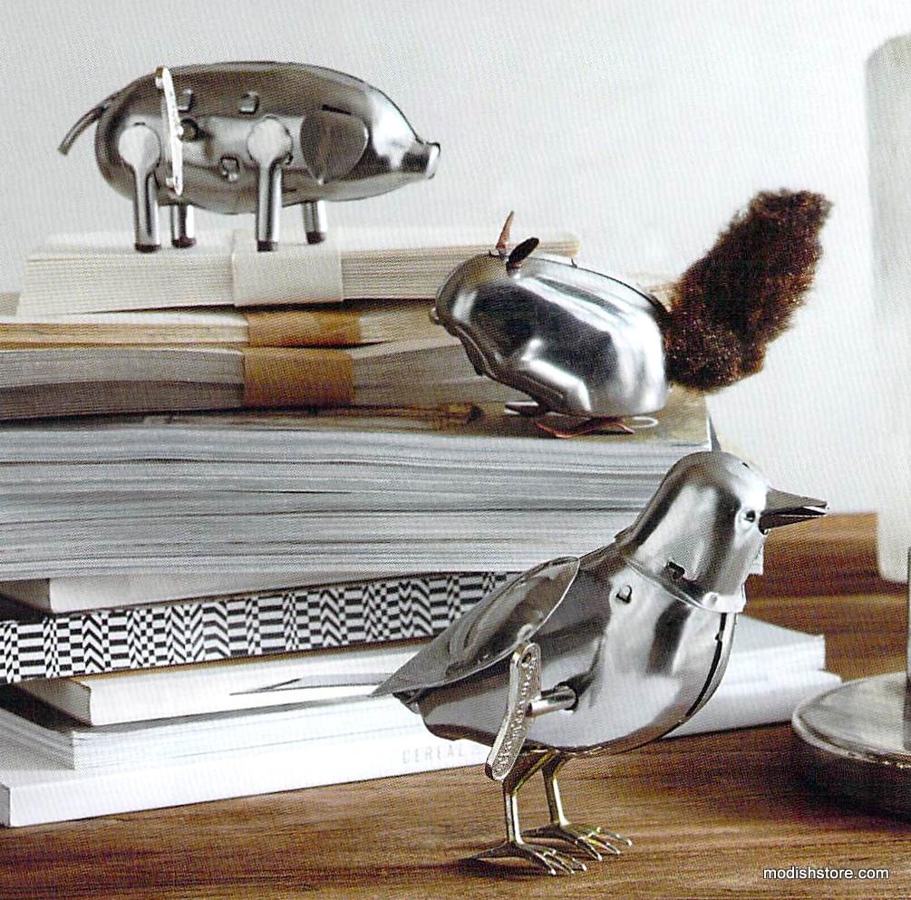 Roost Polished Steel Wind-Up Animals