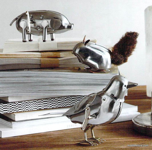 Roost Polished Steel Wind-Up Animals