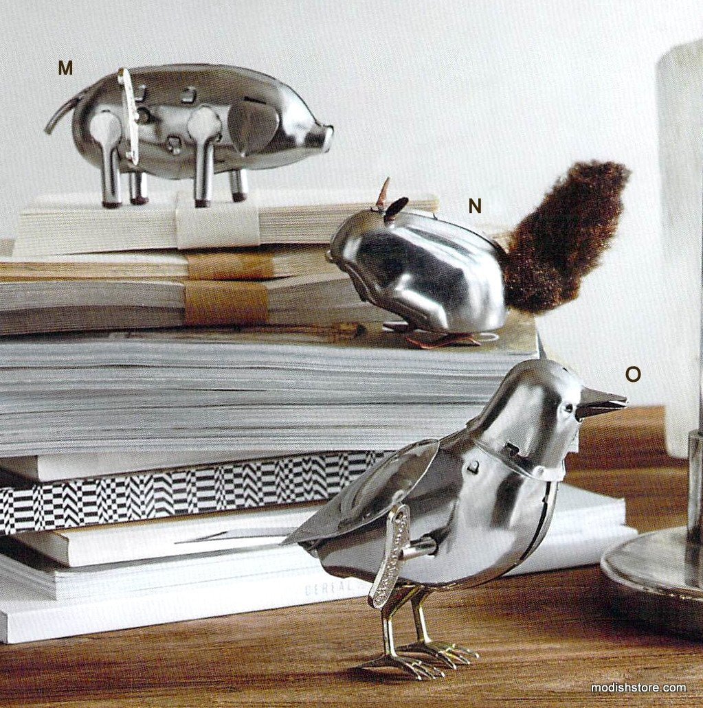 Roost Polished Steel Wind-Up Animals