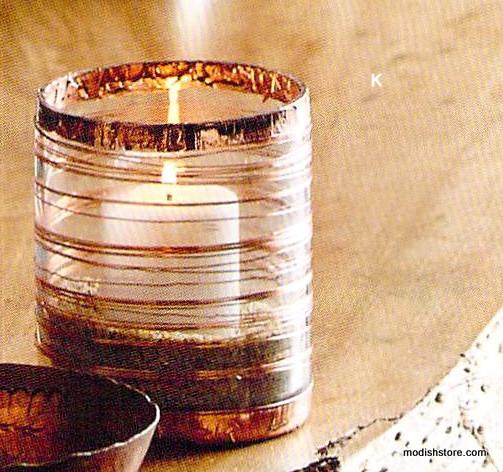 Roost Copper Slinki Hurricane & Votive Holder