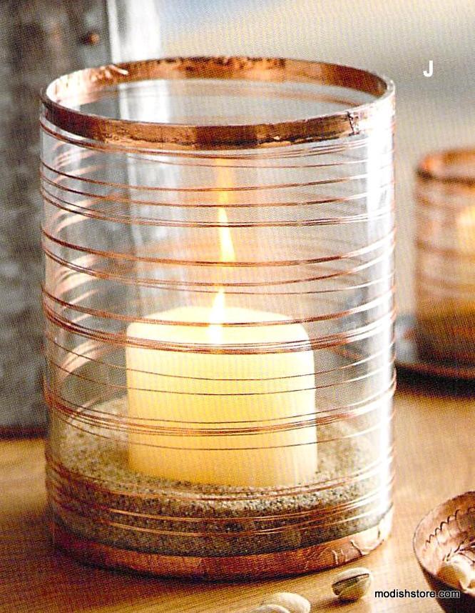 Roost Copper Slinki Hurricane & Votive Holder