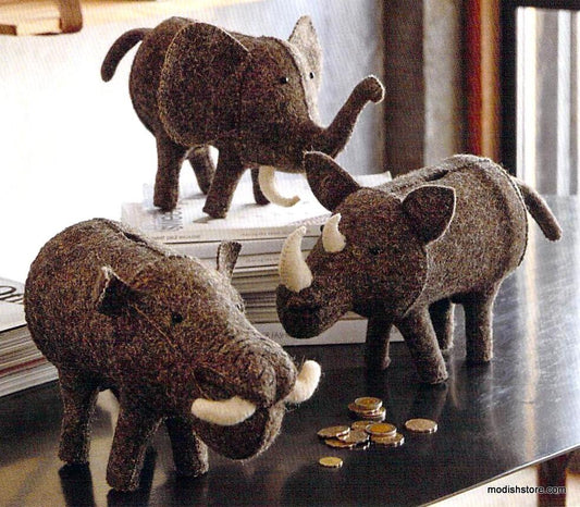 Roost Safari Felt Piggy Banks