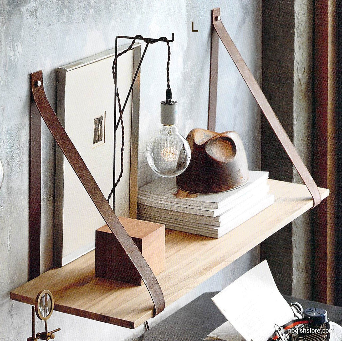 Roost Leather Strap Shelves