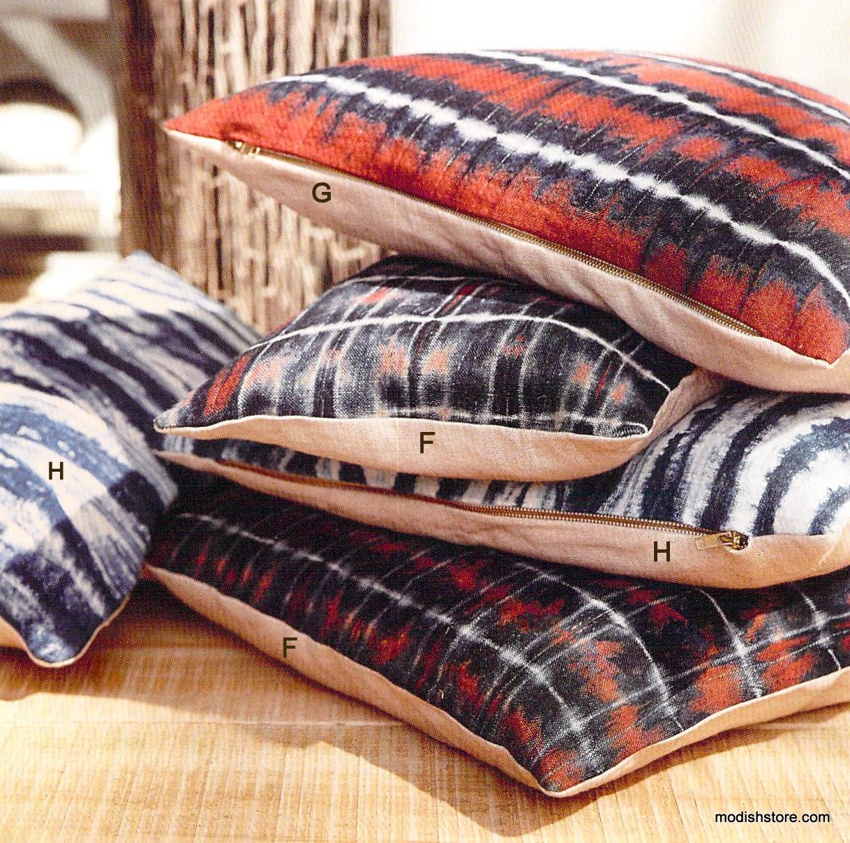 Roost Shibori Linen Pillows