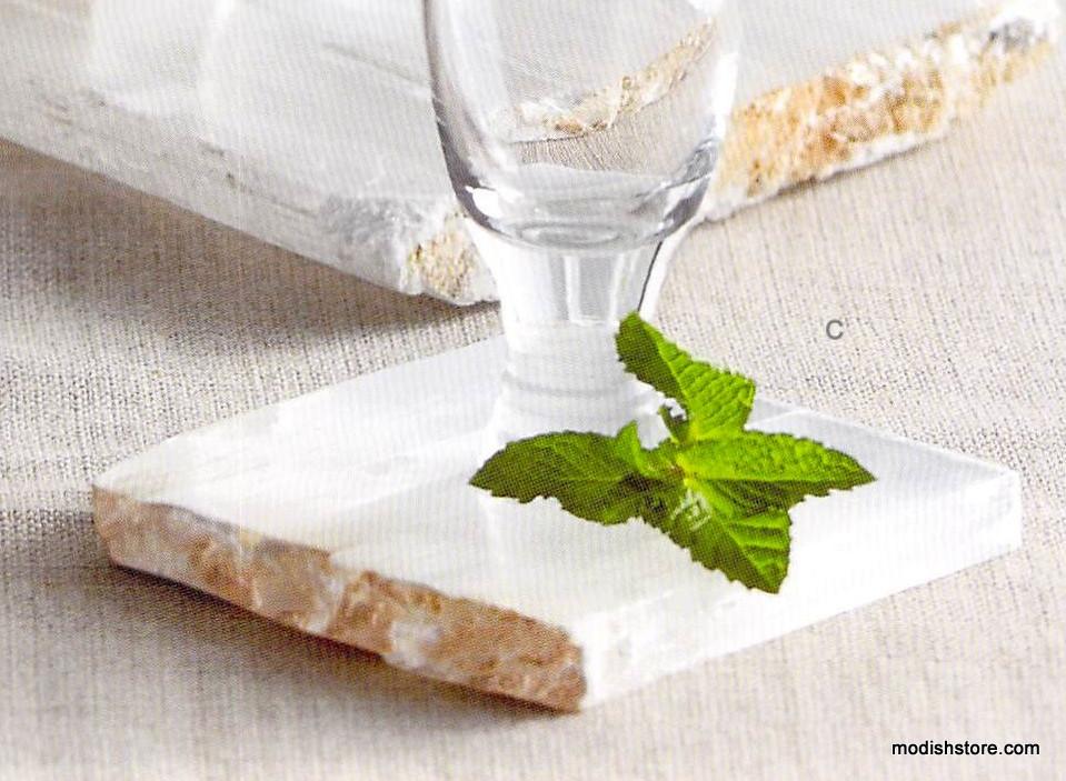 Roost Selenite Collection - Coasters - Serving Slab