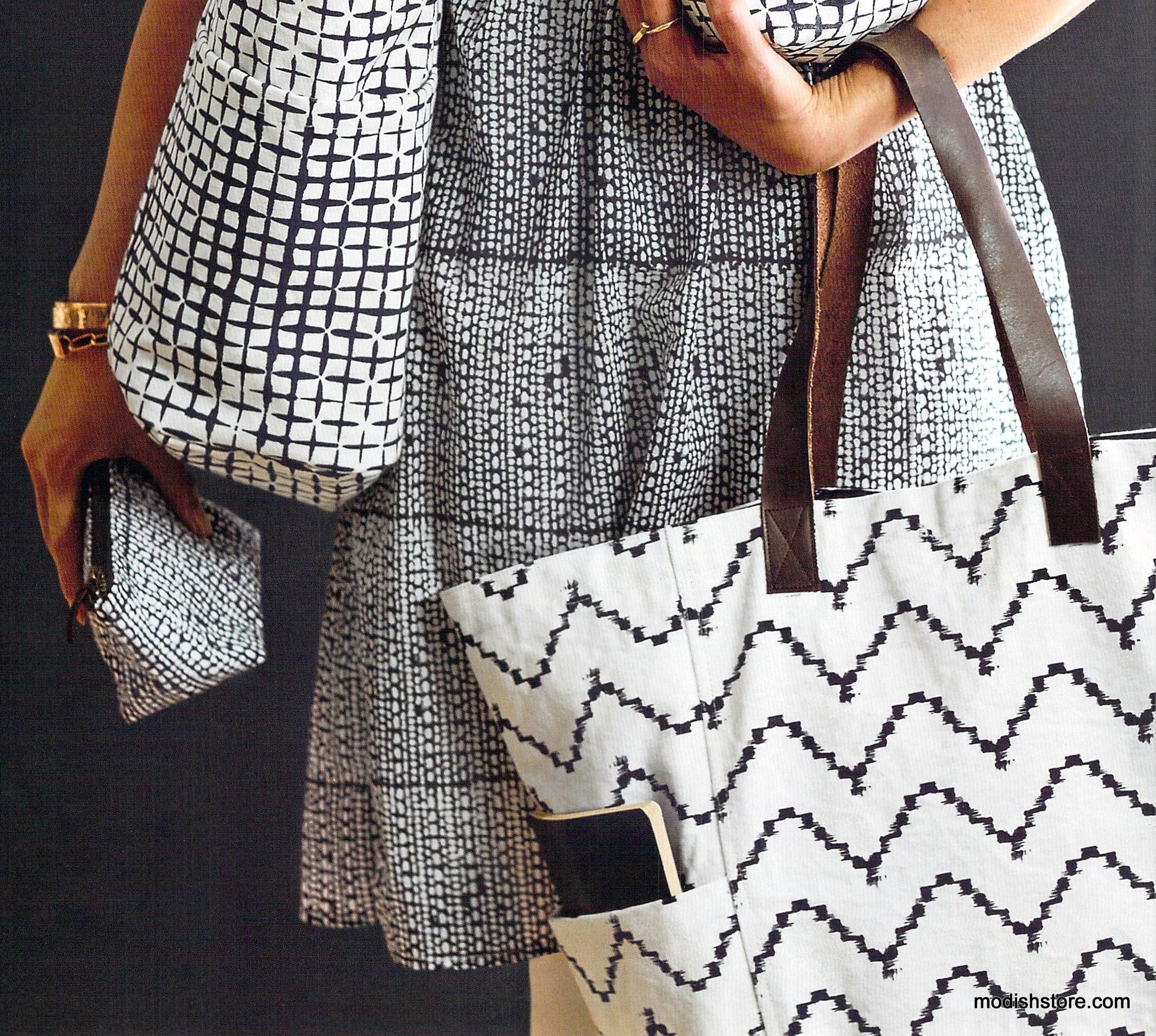 Roost Sumaya Small Pouches - Dots, Grid