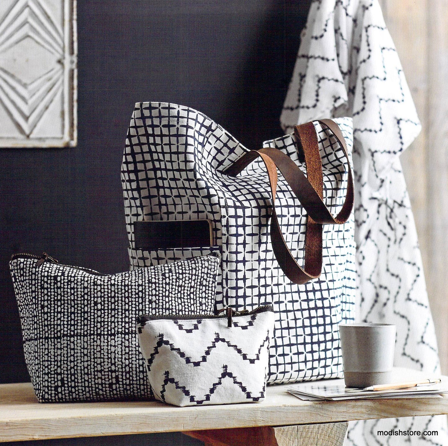 Roost Sumaya Tote Bags - Grid, Dots