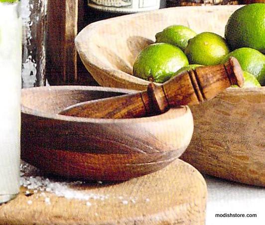 Roost Carved Wood Mortar & Pestle