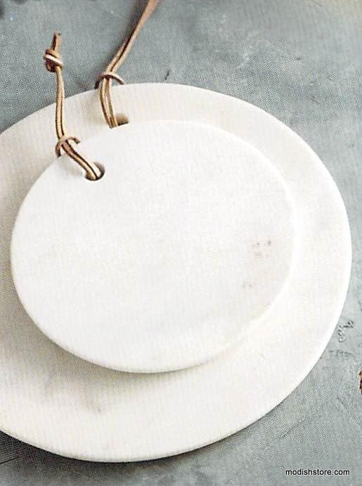 Roost Blanca Marble Boards with Leather Ties - Set Of 3