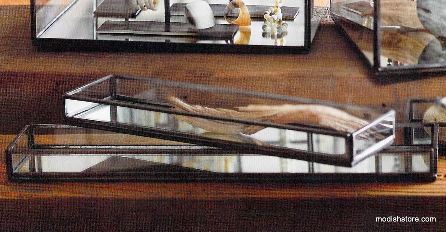 Roost Antique Iron Rectangle Trays - Set of 3