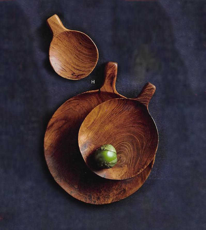 Roost Teak Wood Paddle Trays - Set/3