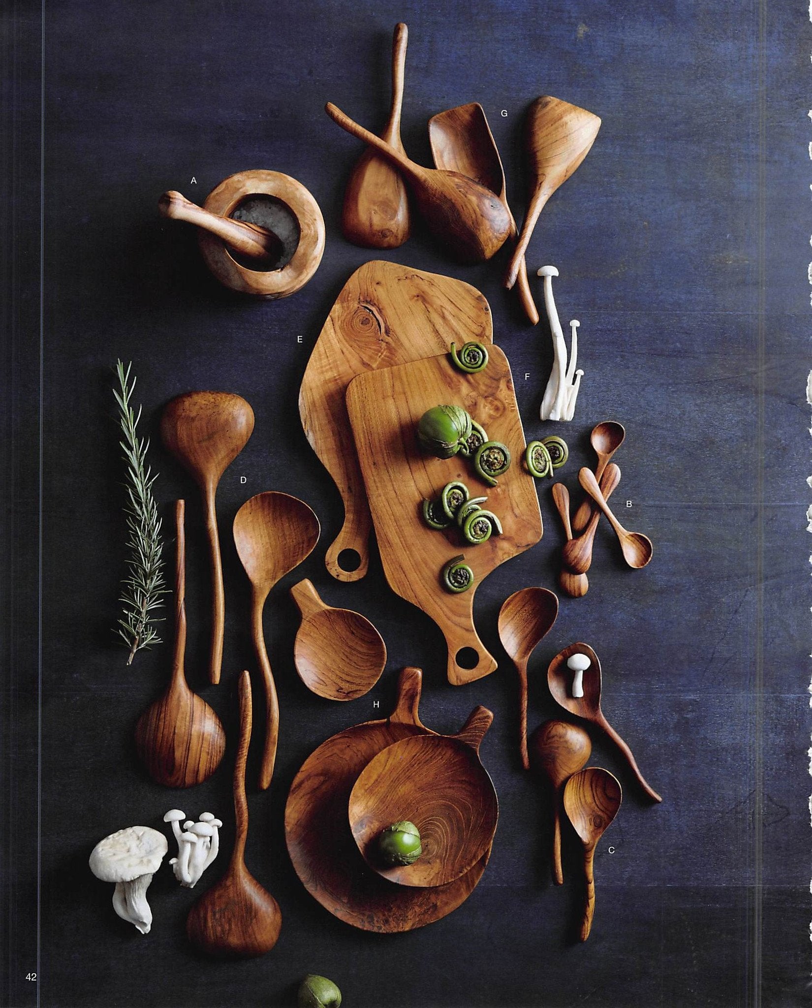 Roost Teak Wood Paddle Trays - Set/3