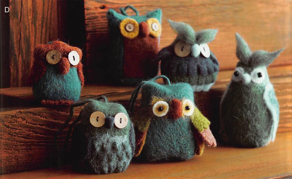 Roost Owlish Felt Ornaments - Set Of 8
