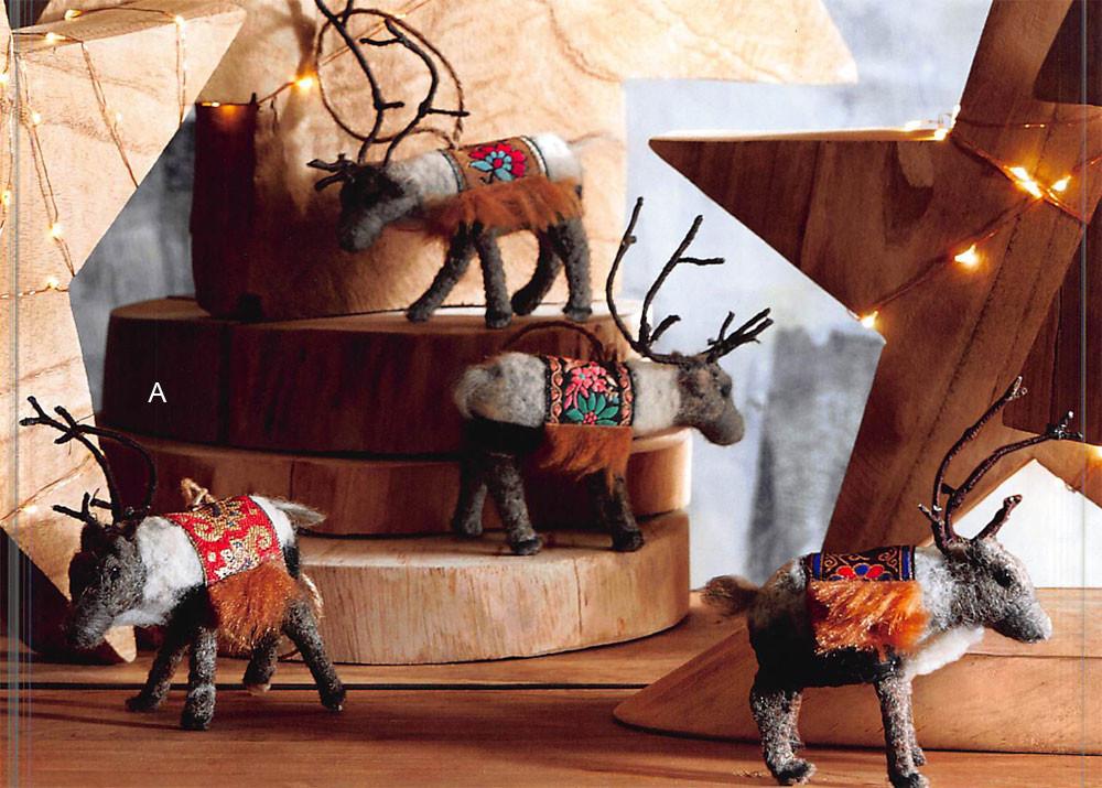 Roost Arctic Caribou Ornaments - Set Of 8