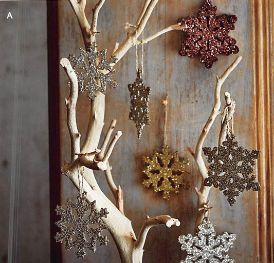 Roost Glitter Snowflake Ornaments - Set Of 12