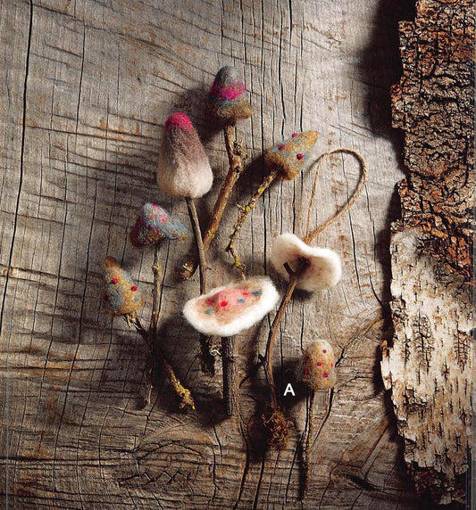 Roost Woodland Felt Mushroom Ornaments - Set Of 5