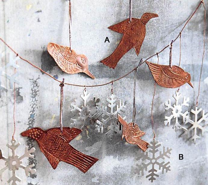 Roost Kashmiri Copper Bird Ornaments