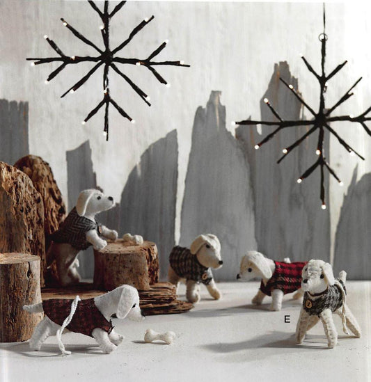 Roost Dapper Felt Dogs - Set Of 10