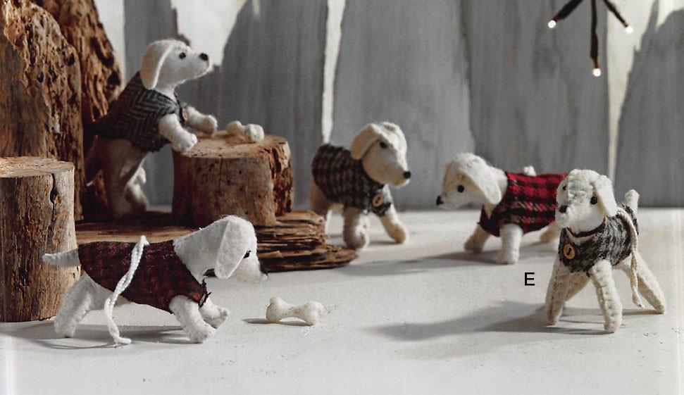 Roost Dapper Felt Dogs - Set Of 10