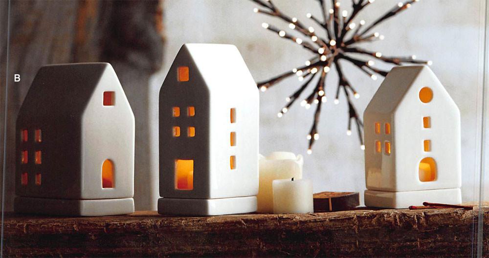 Roost Porcelain Tealight Houses - Set Of 3