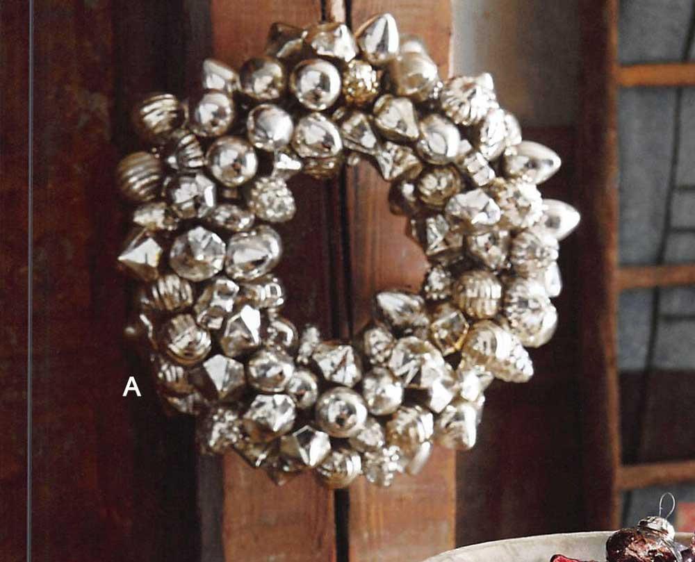 Roost Mercury Glass Mini Ornaments & Ornament Wreath