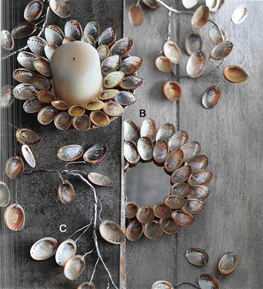Roost Abalone Shell Candle Plate & Garland