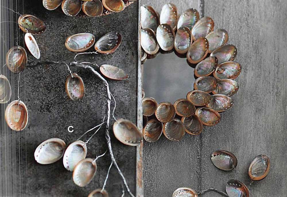 Roost Abalone Shell Candle Plate & Garland