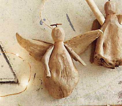 Roost Driftwood Angel Ornament - Set Of 15