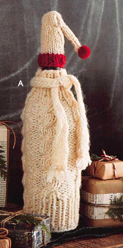 Roost Knit Wine Cozy & Cap - Set Of 6