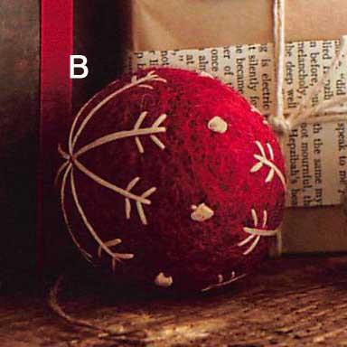 Roost Felt Snowflake Ball Ornaments